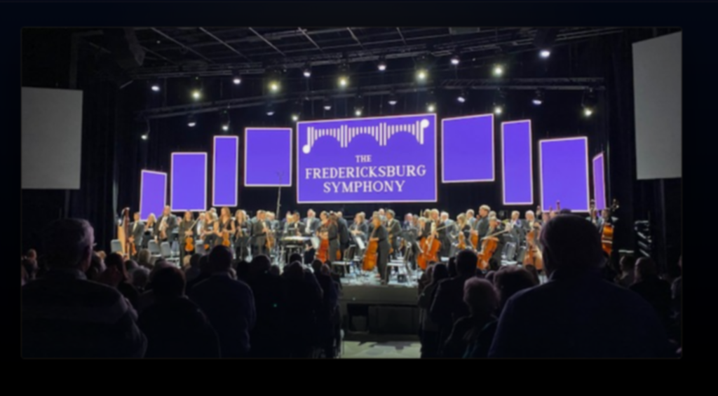 The Fredericksburg Symphony Orchestra performing on stage